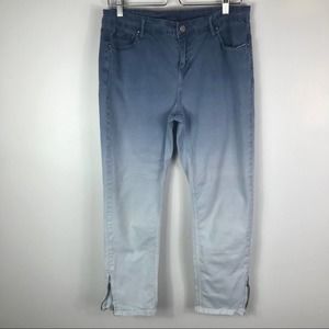 Soft Surroundings ombré crop pants ankle zip